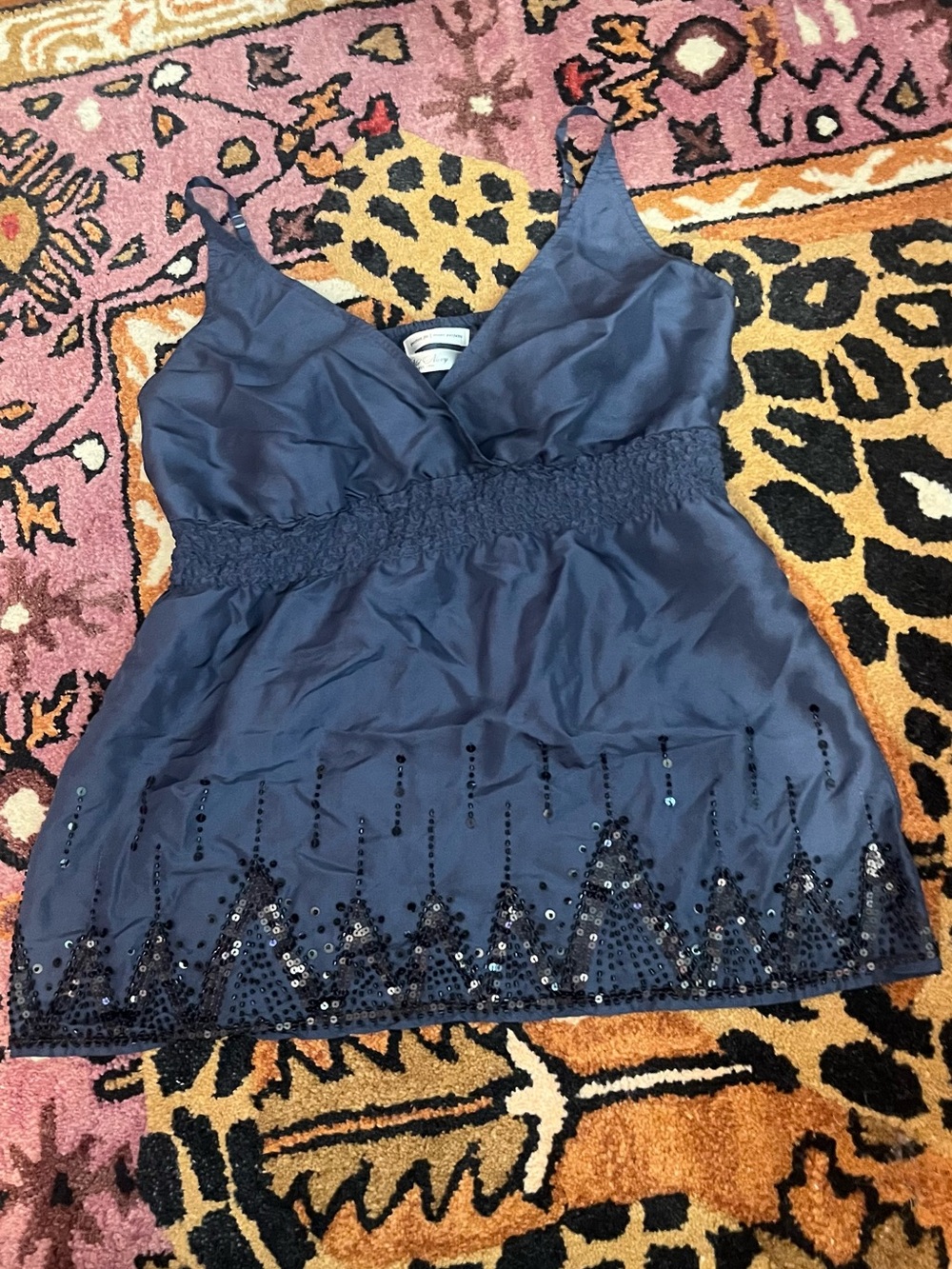 Old Navy Navy Blue Sequin Trim Camisole